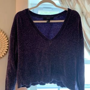 Forever 21 cropped indigo sweater